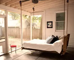 Bedroom interior with hanging bed