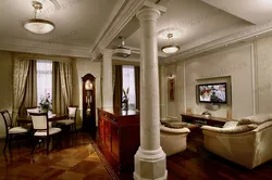 Living room interior design with column