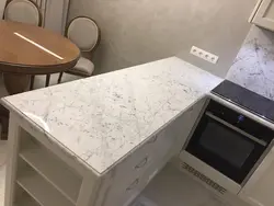 White Marquina Marble Countertop In The Kitchen Interior