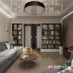 Walk-through living room in the house design