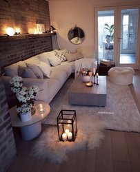 Warm Living Room Design Photo