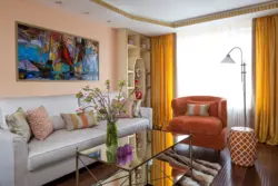 Warm living room design photo