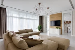 Warm living room design photo