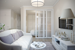 Interior door of a one-room apartment