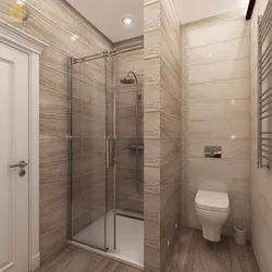 Bathtub design with shower in light colors