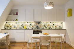 Kitchen splashback design in a modern style in light colors