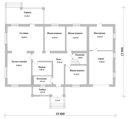 Design project of a one-story house with 3 bedrooms