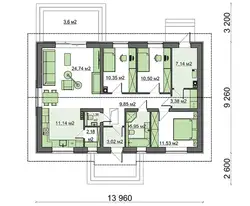 Design Project Of A One-Story House With 3 Bedrooms