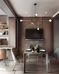 Combination of brown and gray in the kitchen interior