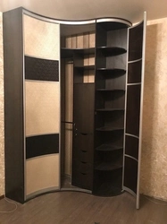 Corner wardrobe in the hallway with a mirror photo design