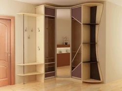 Corner Wardrobe In The Hallway With A Mirror Photo Design