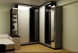 Corner Wardrobe In The Hallway With A Mirror Photo Design