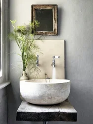Hamam Dizaynı Daş Lavabo