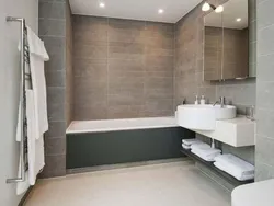 Gray bathroom with beige photo
