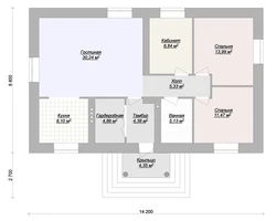 Interior of a one-story house 100 sq m with 3 bedrooms
