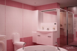 Bathroom design with pink flowers