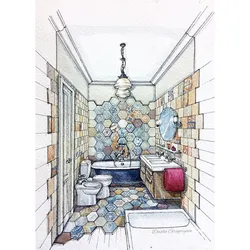 Drawn bathroom design