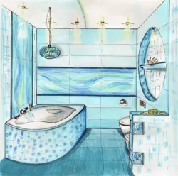 Drawn bathroom design