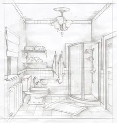 Drawn bathroom design