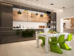 What color is fashionable in kitchen photo