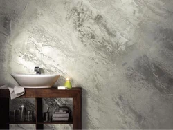 Decorative Plaster For Walls In The Bathroom Interior Photo