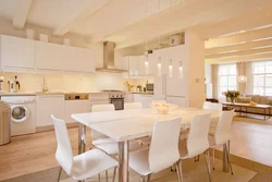 Light tables in the kitchen interior