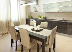 Light tables in the kitchen interior