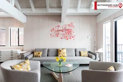 White living room interior accents