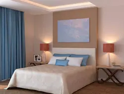Bedroom Interior In Blue Beige Color