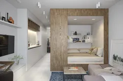 Bedroom design in a studio 30 sq m