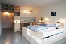 Bedroom design in a studio 30 sq m