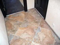 Porcelain tiles in the hallway and kitchen photo