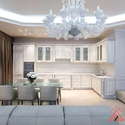 Ceiling kitchen living room design classic