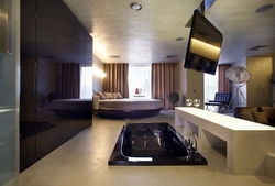 Bathroom in the middle of the room photo