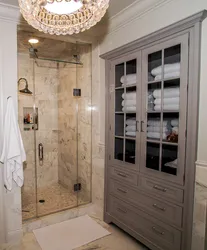 Vanna otağı dizayn fotoşəkilində quraşdırılmış qarderoblar