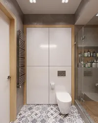 Built-in wardrobes in the bathroom design photo