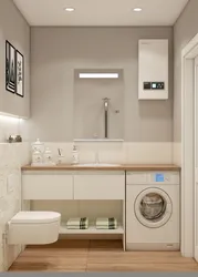 Narrow Bathroom Design With Washing Machine