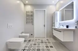 Bathroom design white tiles with toilet