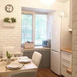 Kitchen Wall Design In Khrushchev With Refrigerator