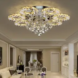 Chandeliers For Low Ceilings In A Modern Style Living Room Photo