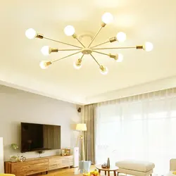 Chandeliers for low ceilings in a modern style living room photo