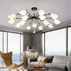 Chandeliers for low ceilings in a modern style living room photo