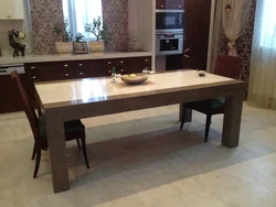 Фото столов для кухни из искусственного камня