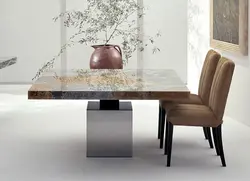 Photo of kitchen tables made of artificial stone