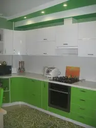 Зеленый верх белый них в кухне фото