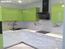 Green top white them in the kitchen photo