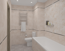 Bath light beige tiles photo