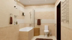 Bath light beige tiles photo