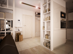 Design of a one-room kitchen in the hallway