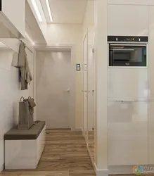 Koridorda bir otaqlı mətbəxin dizaynı
